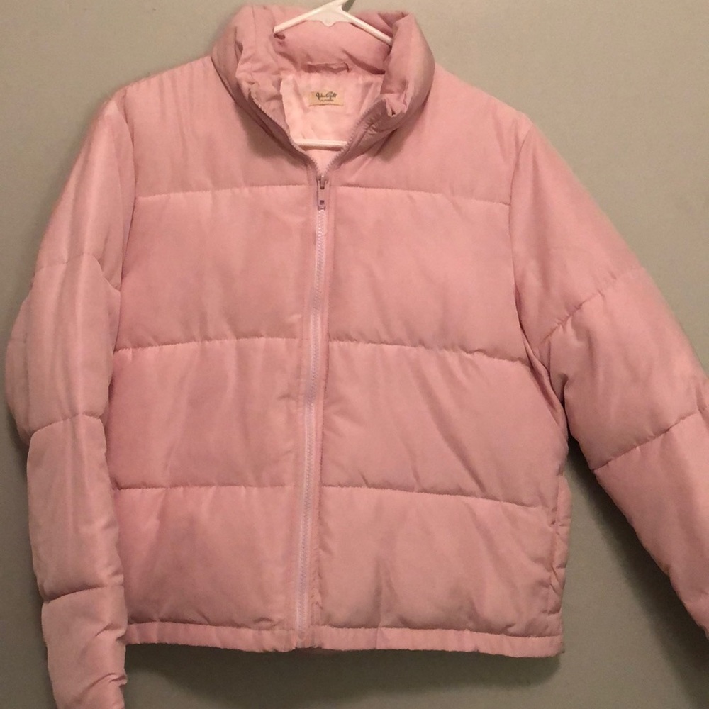pink brandy melville puffer jacket